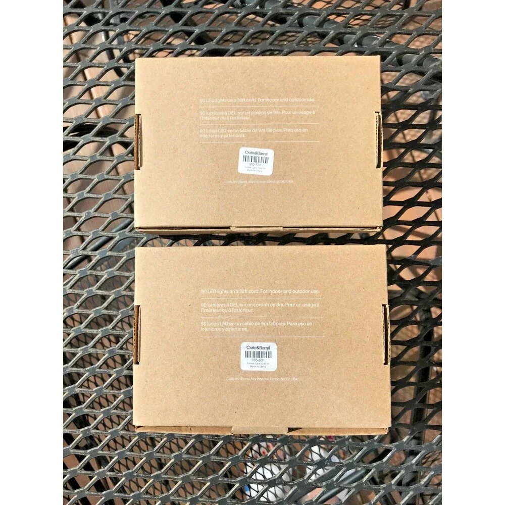 CRATE & BARREL LED String Lights Indoor & Outdoor Fairy Soft White NIB Set of 2